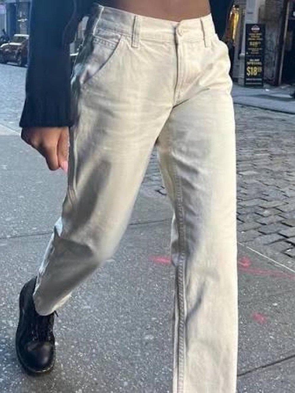 Brandy Melville John Galt Mila Cream Carpenter Pants